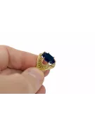 Пръстен Винтидж крафт Сапфир 14K жълто злато vrc003y